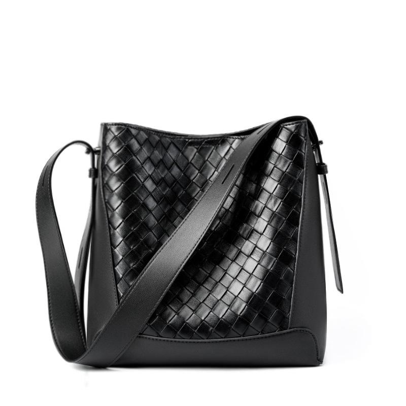Women's Bag, Cowhide Tote Bag, Hand-woven Large-capacity Commuter Single-shoulder Crossbody Bag