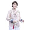 Mom's New Chinese Style Quilted Jacket with Frog Button & Embroidery for Middle-Aged and Elderly Women - Autumn/Winter