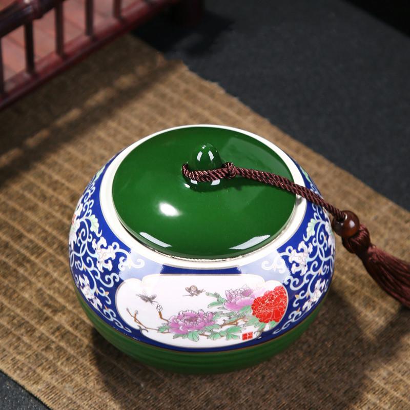 Čínská keramická vzduchotěsná dóza Domácí s víkem Nádoba na čaj Cestovní přenosné Plechovky na čaj Nádoba na skladování bonbonů Kuchyňské potřeby Příslušenství