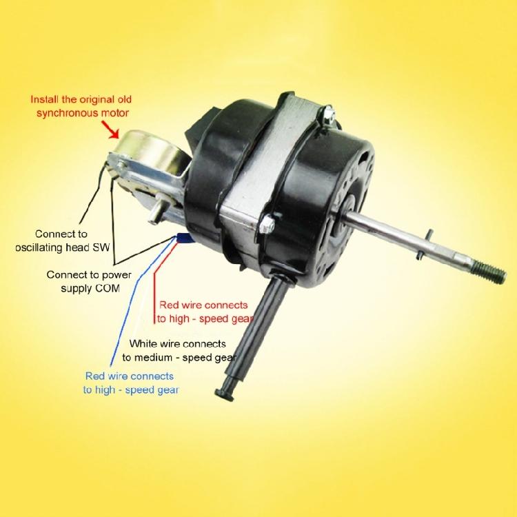 Electric Fan Motor Desk Fan Motor Floor Fan Motor Accessories 60W Double Bearing Motor for 18P Standing Fan Accessories