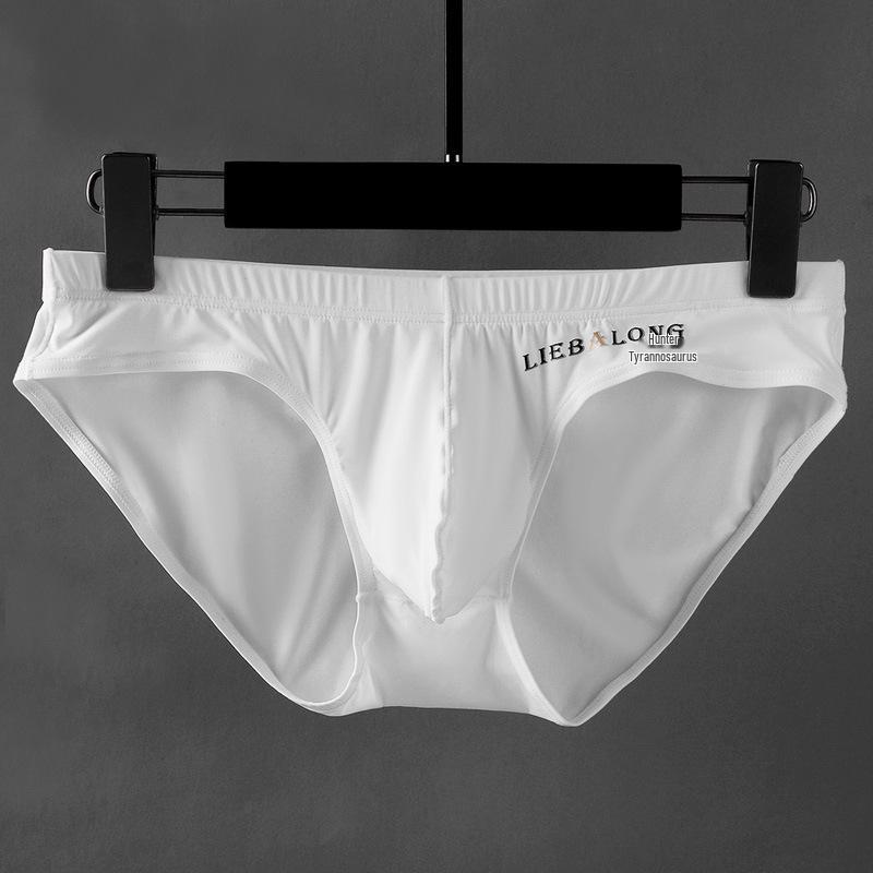 Men's Low Waist Ice Silk Triangle Briefs - Sexy, Thin Style with Bulge Pouch for Trendy Young Men