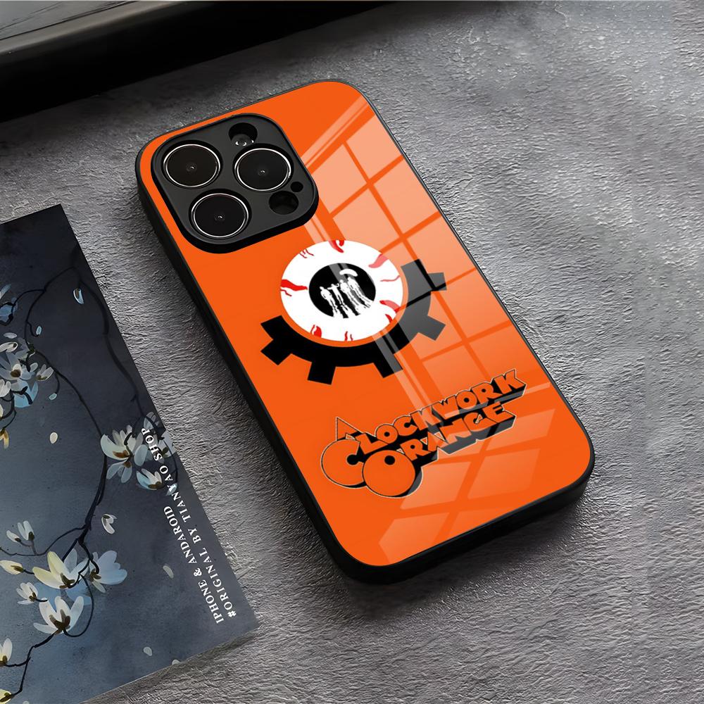 

A Clockwork Orange Film Phone Case For IPhone 17 Air 16 E Pro Max 15 14 13 Mini 12 Pro 11 Max Plus Black Glass Cover iPhone 15