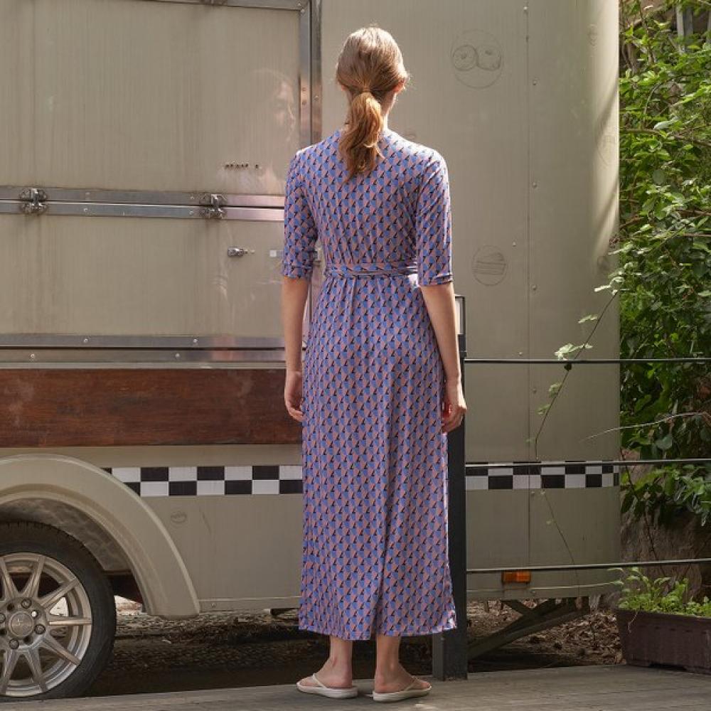 Lipbbam 3 4 Sleeve Maxi Long Wrap Dress Ldm10dk01