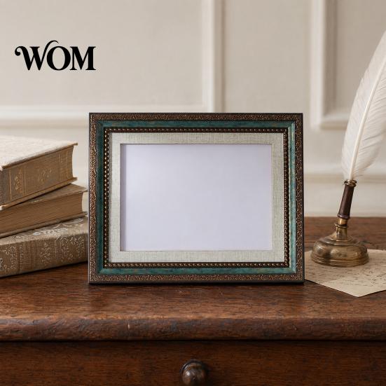 Solid Wood Composite Frame Vintage Photo Frame, Art Mat Picture for Tabletop Display Classic Studio & Wall Mount, Decorative Portrait Photos