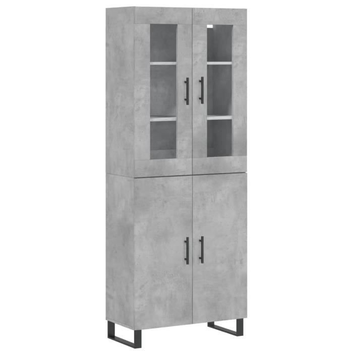 VidaXL Highboard Concrete Grey 69.5x34x180 Cm Engineered Wood 3198237