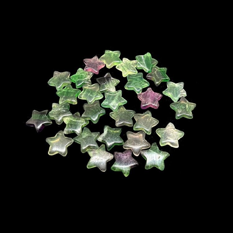 20Pcs Colorful Miniature Star Ornament 20x20mm Tiny Stone Star Decoration For Tabletop Bookshelf Festival Decoration