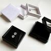 15Pcs Compact 3Cm Square Jewelry Storage Boxes With Clear Covers And PU Padding For Secure Gems Protections