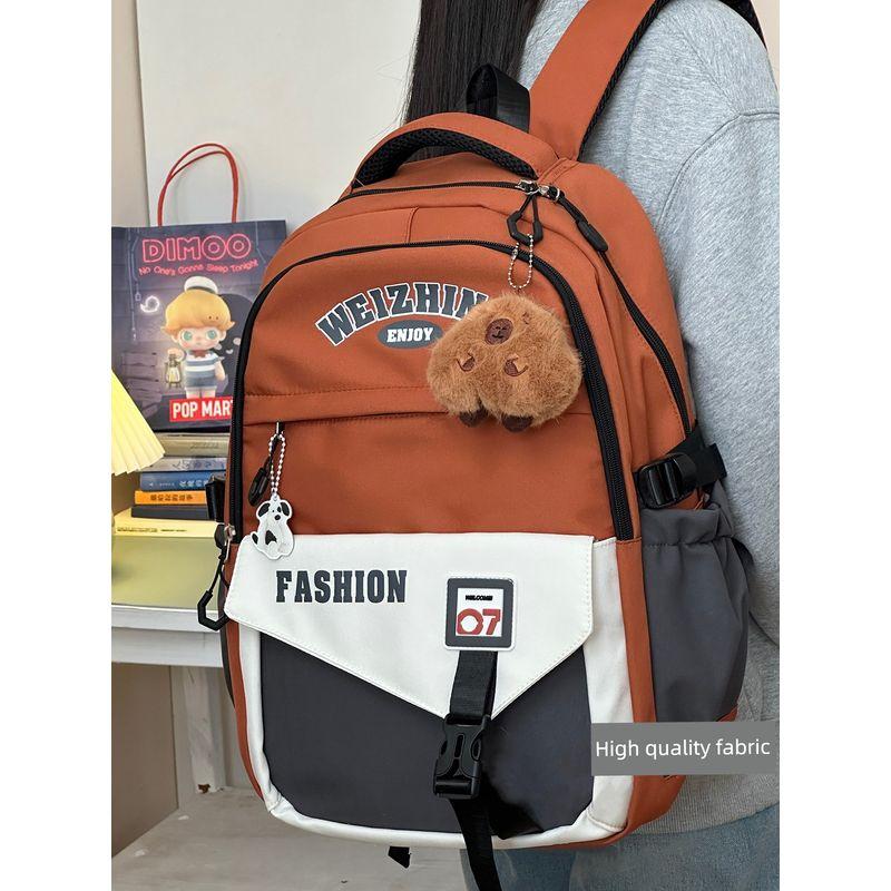 

Ретро рюкзак для снижения нагрузки из Гонконга для девочек, школьный рюкзак для учениц средней школы, большой вместимости, для компьютера Orange plus fat guinea pig