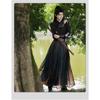 Original Wuxia Schwertkämpfer Hanfu Set für Männer und Frauen, Bestickter Langer Rock Traditionelles Chinesisches Kostüm, Frühling Sommer Tägliches Outfit