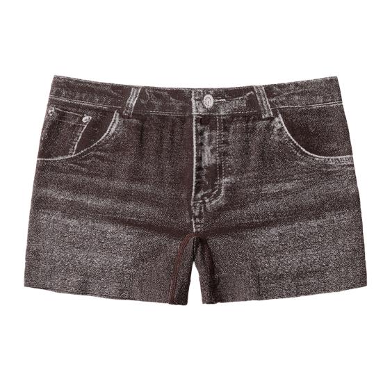 Kadın Şort Yüksek Esnek Taklit Denim Kısa Tayt Cepli Dar Kesim Yazlık Şort Günlük Giyim