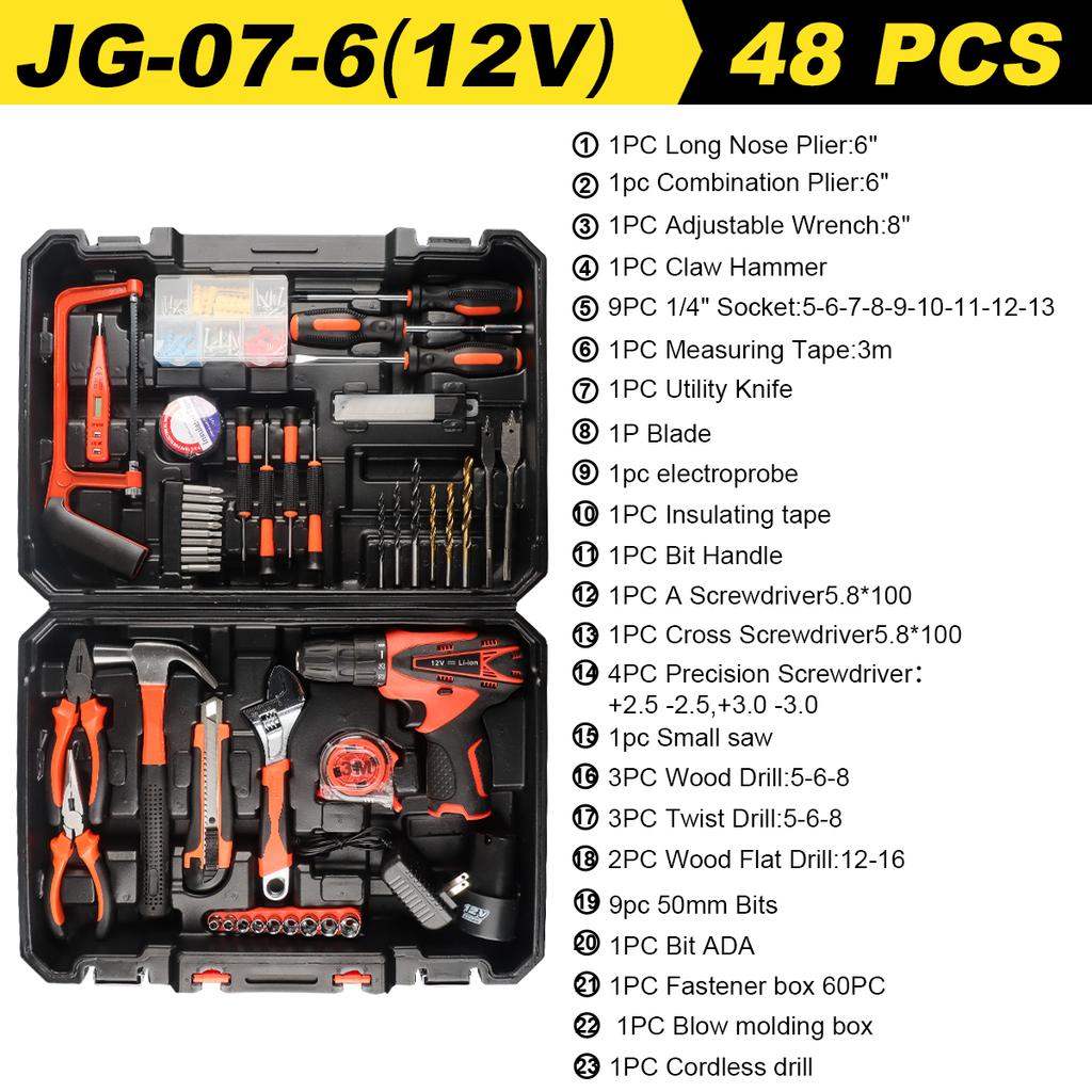 Cordless Drill Driver Set, 12V Electric Screwdriver Driver Tool Kit, 3/8" Keyless Chuck, Charger and batterie Included