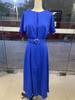 2024 Spring/Summer Pleated Drawstring Women's Maxi Dress - Solid Color Fashion