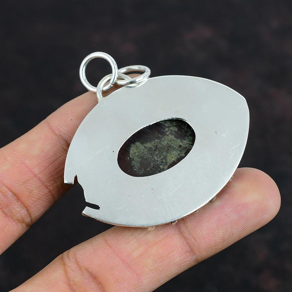 Dragon Bloodstone Gemstone Pendant 925 Sterling Silver Pendant Stylish Pendant Dragon Bloodstone Jewelry Handmade Boho Pendant Gifts For Her