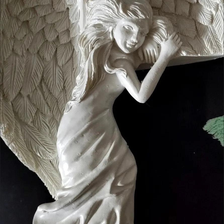 WTEMPO Крила ангела Смола Ремесло Дверна рама Орнамент Крилата богиня ангела Підвіска для приміщень/зовнішніх садових дверей Прикраса для дому Подарунки Ліві Праві Крила