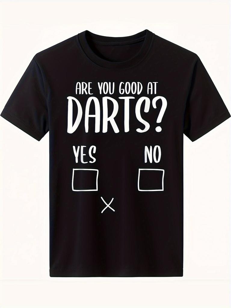 Humorous Men'S T-Shirt Featuring a Dart Score Chart Design, Perfect for Casual Wear. This Oversized Shirt with White Text And Dart Icons Is Breathable