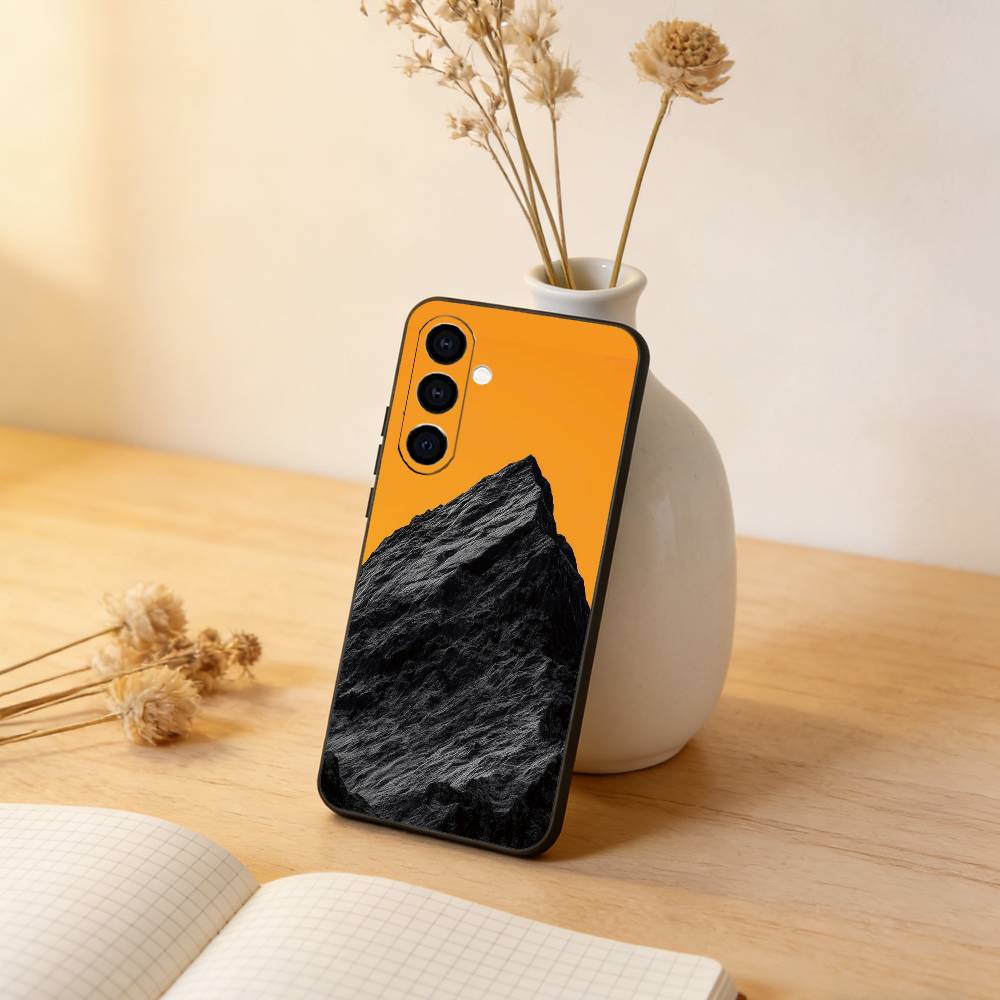

Snow mountain Phone Case Black Silicone Soft For Samsung Galaxy A73,A72,A71,A70,A53,A52,A51 Samsung a72
