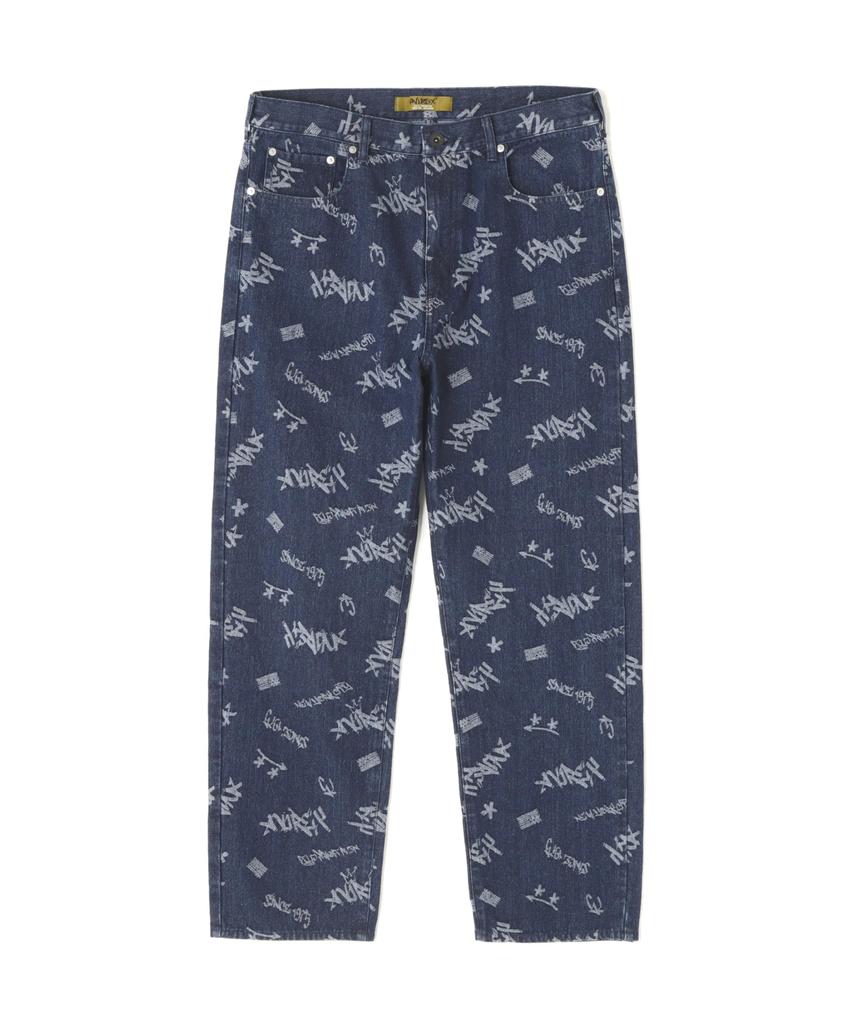 Avirex TAGGING JACQUARD DENIM Size PANTS, Men's, L, 367, Indigo, 783-4211002