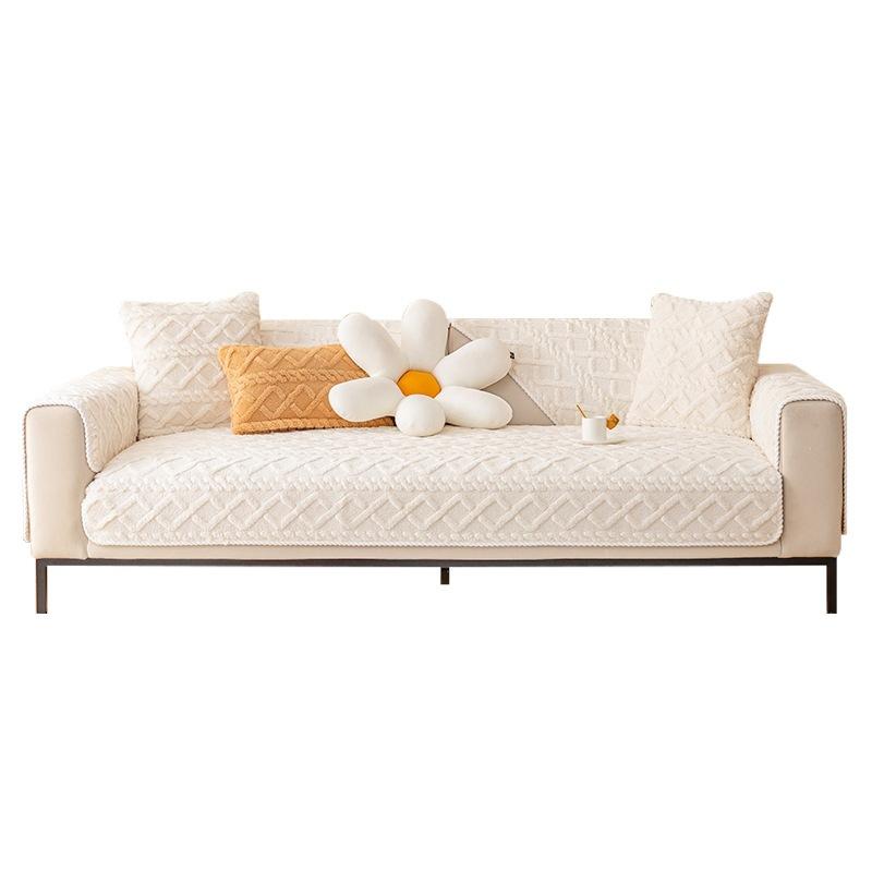 Winter Plush Sofa Cushion  Winter Thickened Non-Slip Seat Cushion Simple Modern Flannel Sofa Cover