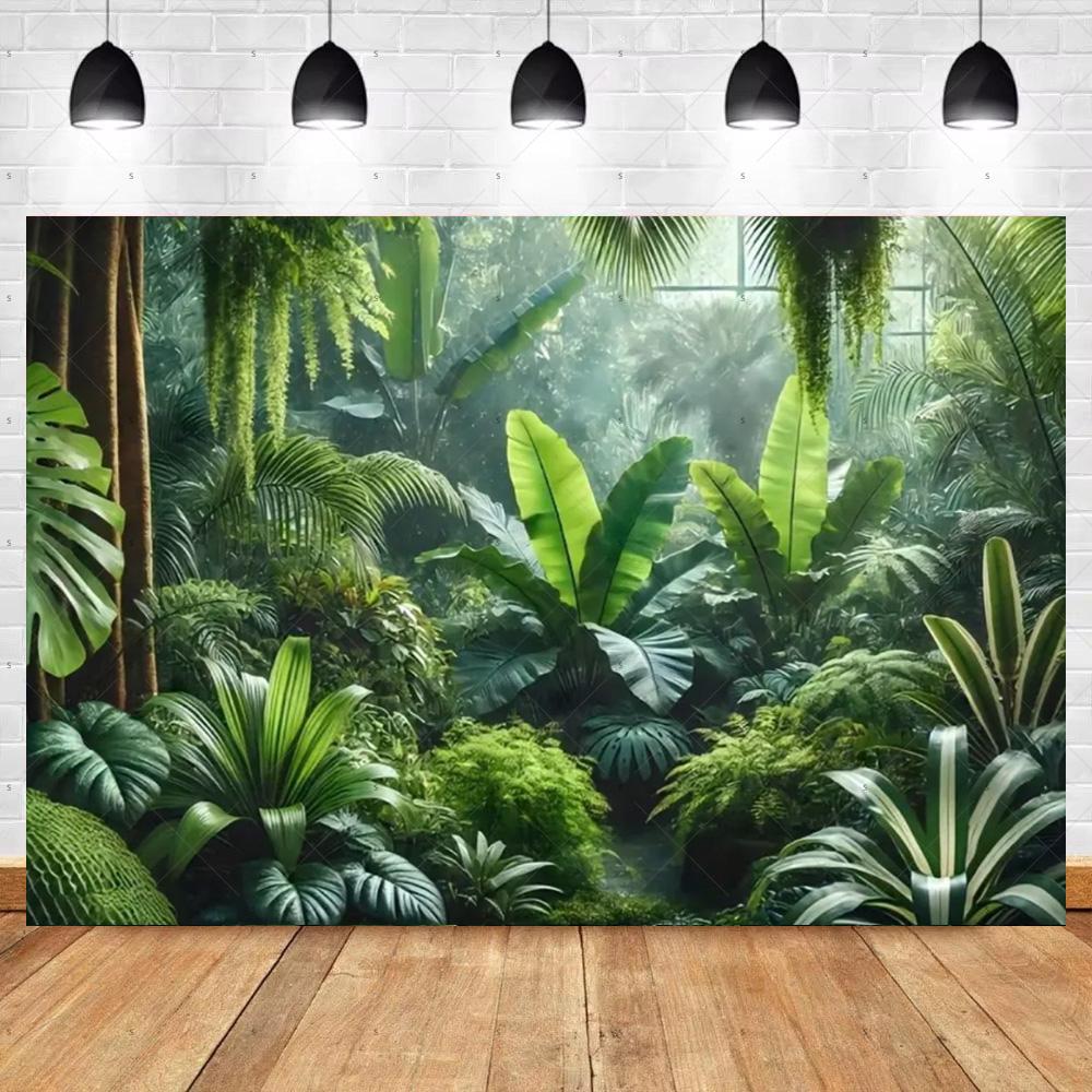 Tropical Rainforest Photography Backdrop Forest Jungle Green Tree Background Natural Scenery Party Decoration Photo Studio Prop