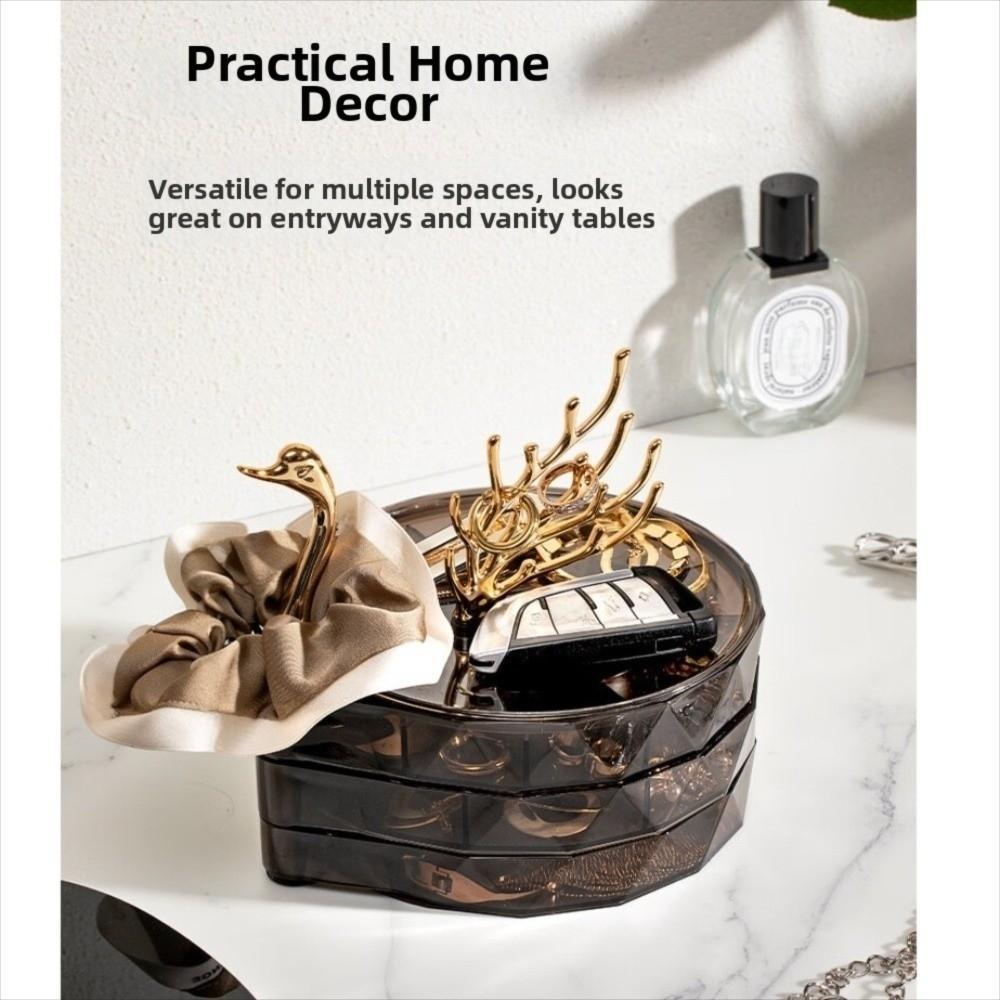 Large Capacity Necklace Earring Storage Box Multi-Layer Rings Display Box For Women