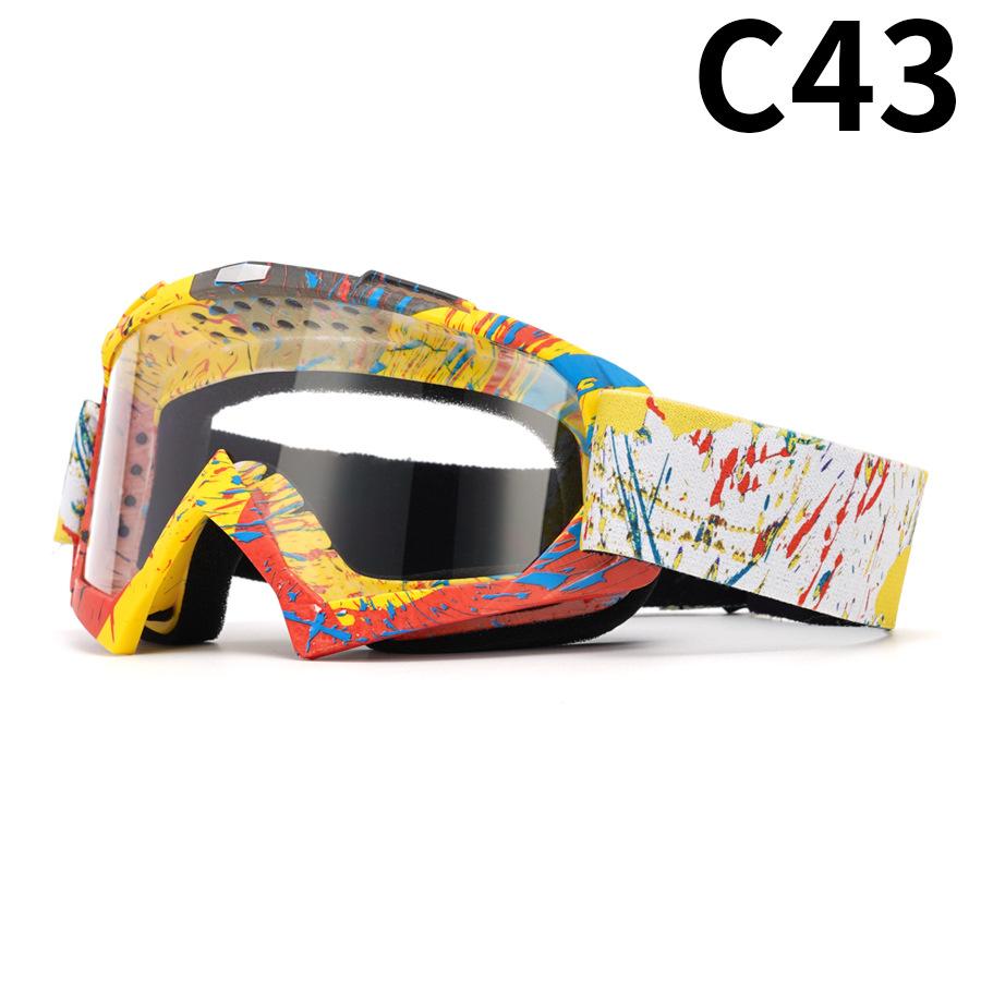 Motorcycle Goggles Water Transfer Off-road Outdoor Riding Sports Glasses Ski Goggles Windproof Glasses