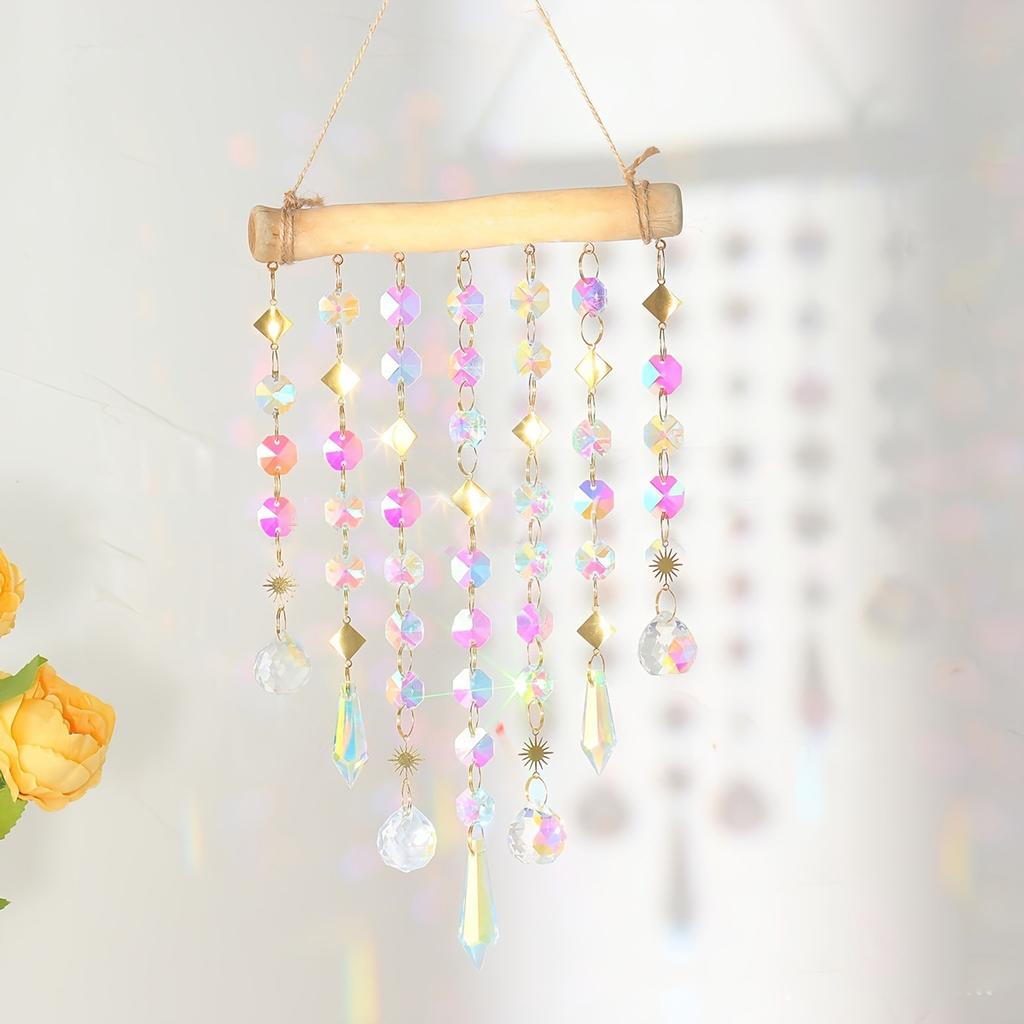 1PCS Fantasy Crystal Wind Chime Hanging Window Room Illusion Rainbow Home Hanging Wall Decoration Outdoors Decor Suncatcher Gift