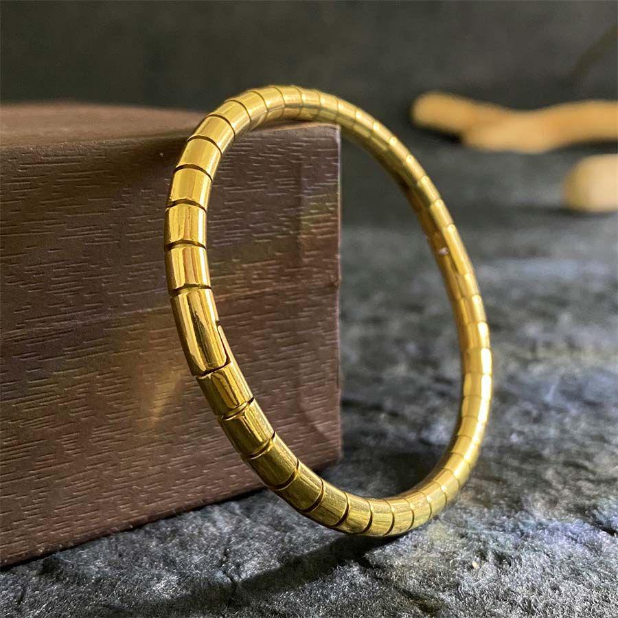 18K Gold-Plated Titanium Steel Bracelet: European & American Style, Fashionable & Versatile