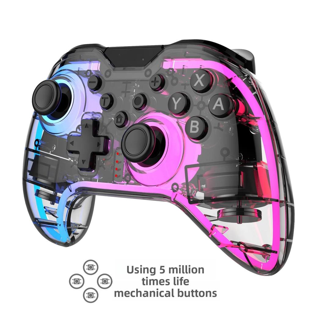 Wireless Switch Bluetooth Game Controller for Switch/Switch 2/PC Programmable Joystick RGB Lighting Dual Vibration Motor Gamepad