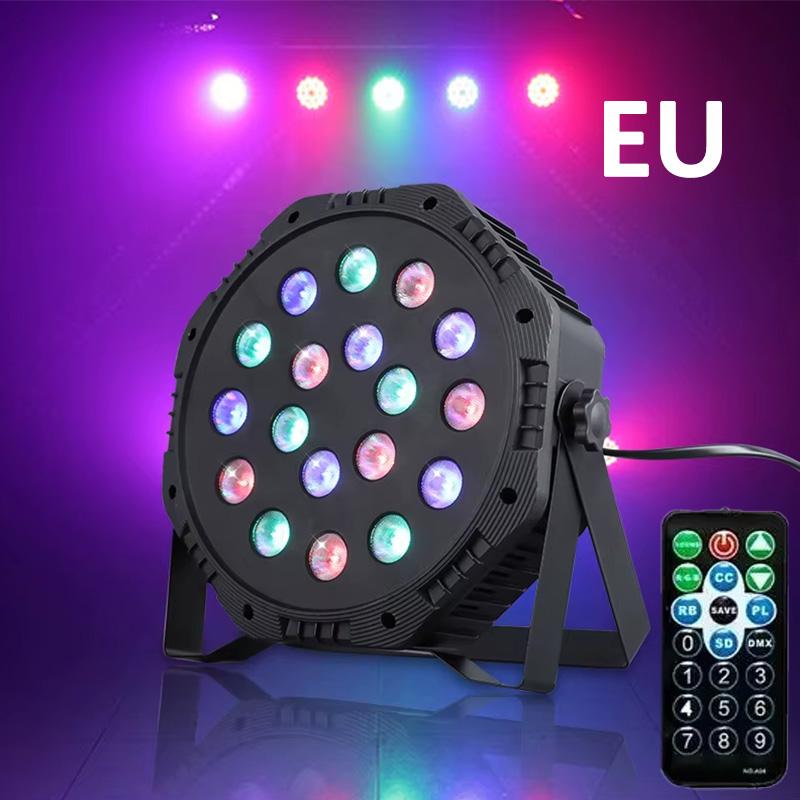Lumină Par de Scenă cu 18 LED-uri RGB DMX512 Activată la Sunet Stroboscop Lampă Disco cu Stecher EU/US pentru DJ Nuntă Bar Club Petrecere de Crăciun Decor Iluminat