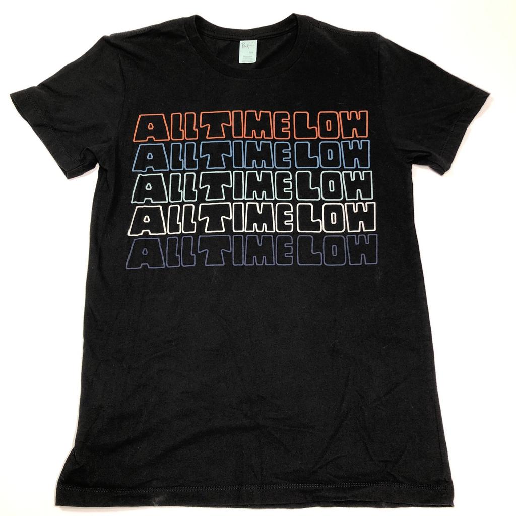 All Time Low Band Logo Größe M Medium Schwarzes T-Shirt Vtg Pop Punk Merchandise Tee