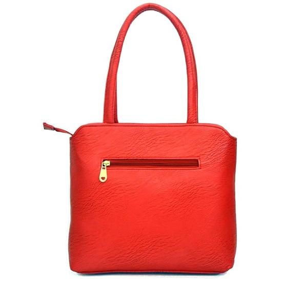 INKDICE Hochwertige Handtasche aus rotem Kunstleder mit Nieten für Damen