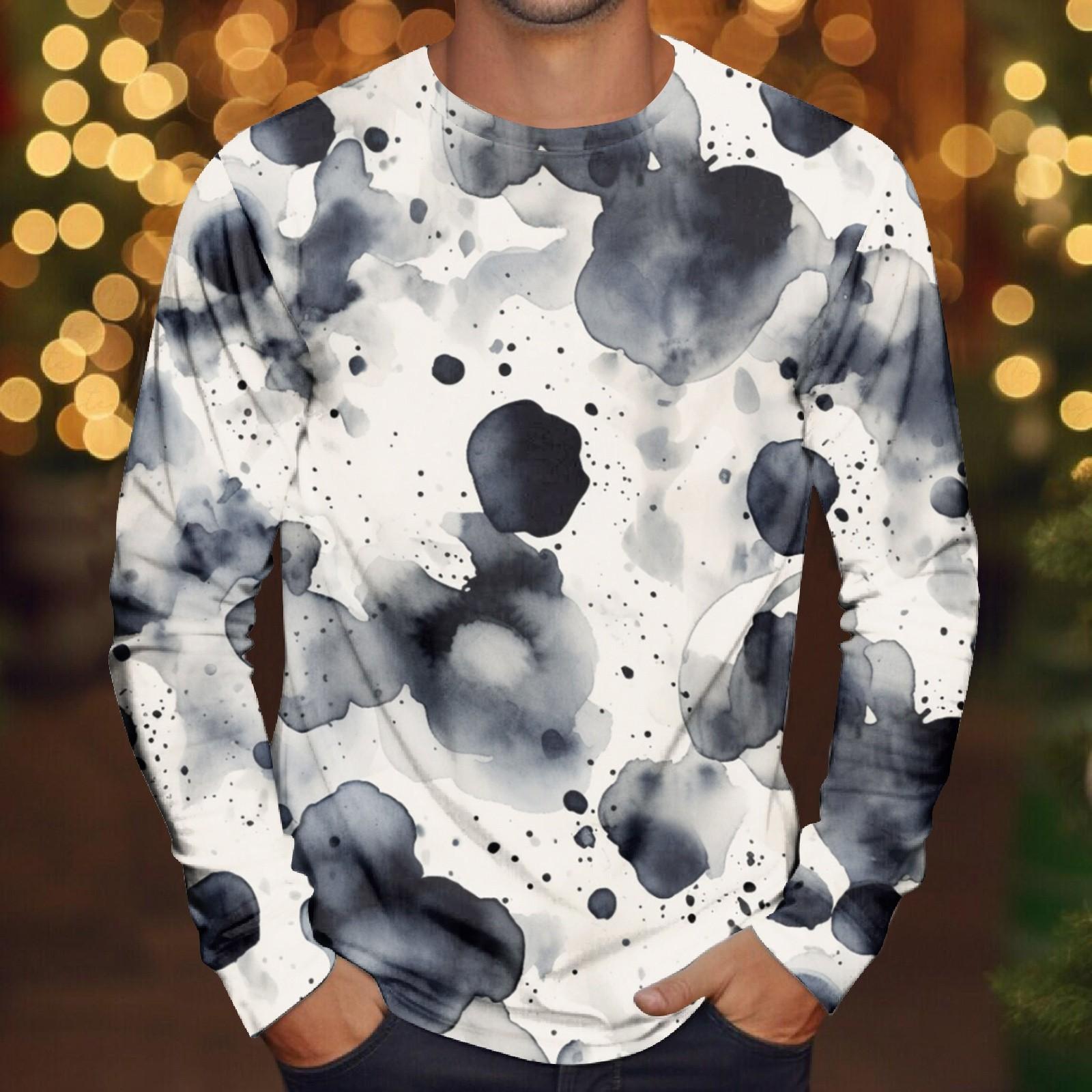 Муж. Футболка Круглый вырез Одежда Одежда На открытом воздухе Длинный рукав С принтом Модельер Винтаж XL