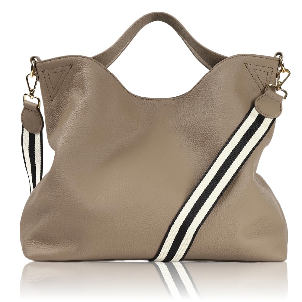 LASIEM Women s Genuine Leather Tote Bag, Shoulder Bag, Commuter Bag, Crossbody Bag, Work Bag, Business Bag, Large Capacity, Cowhide Leather, Stylish,