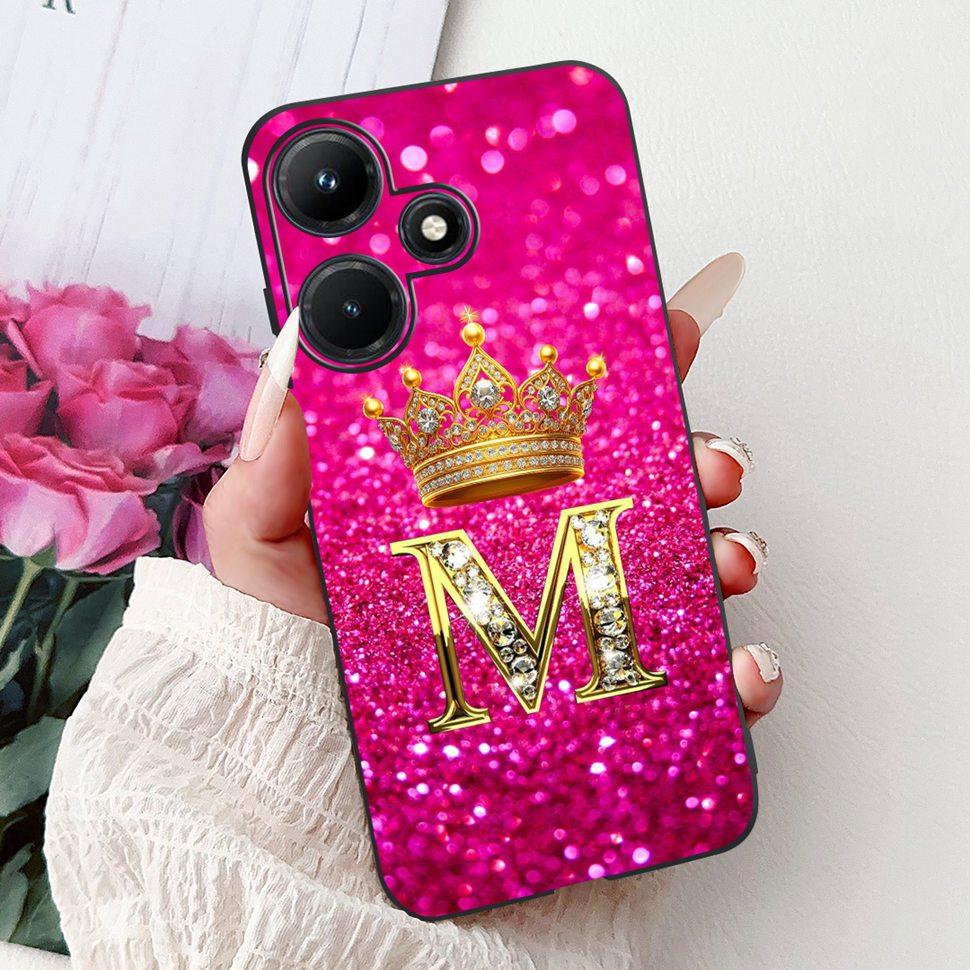 For Infinix Hot 30i Case X669 X669C Cute Crown Letters Cover Soft Silicone Phone Case For Infinix Hot 30i Hot30i Back Cover