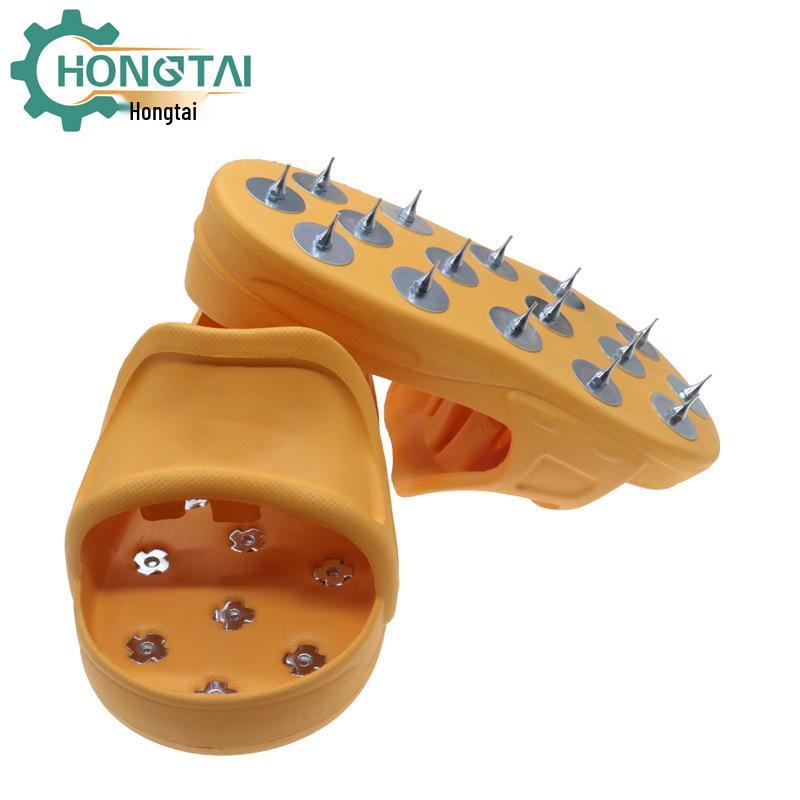 Hongtai Studded EVA Self-Leveling Non-Slip Epoxy Floor Shoes - Orange Size 9 M