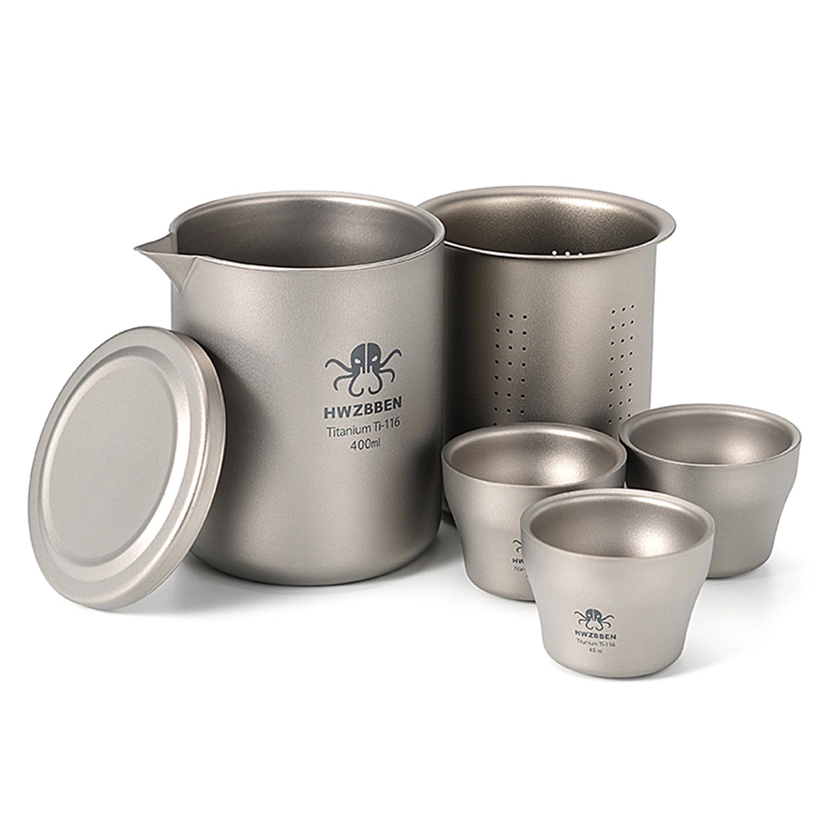 

Титановый чайник, набор чашек, уличный чайный сервиз для кемпинга, легкая портативная дорожная китайская чайная посуда, чайные принадлежности