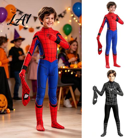 Full Body Costume Spider Hero Bodysuit with Mask Coverage Zentai for Boys Mask Kids Adults Stretchy Cosplay Outfit Fancy Dress Halloween Masquerade