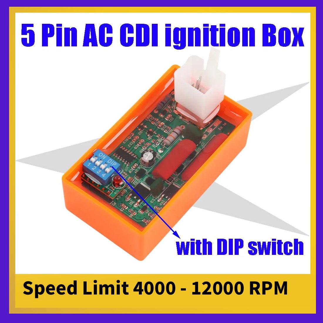 

Motorcycle Ignition AC 5 Pin CDI with DIP switch MINI TR50F TR100F DAFRA SUPER100 SHINERAY XY50Q PHOENIX50 SMART150 GN5 CD100