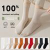 Female Autumn and Winter Warm Cotton 7A Antibacterial Cotton Sweat Absorbing Deodorizing Boneless Tube Stack Socks
