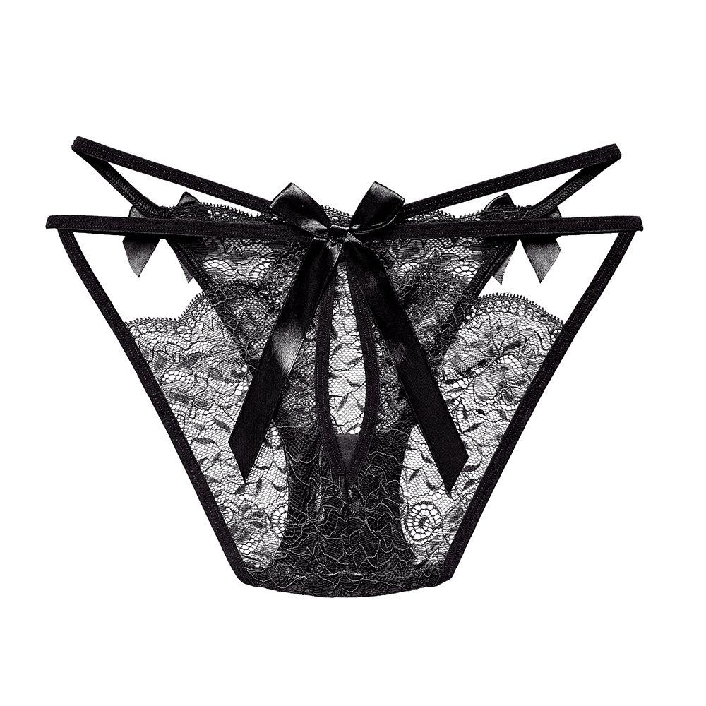 Sexy Lace Hip-Lifting Triangle Panties: Low-Waist, Open Crotch Women's Set