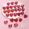 TX76 20mmx19mm 2pcs Cute Glass Petite Heart Beads DIY Straight Hole Exquisite Making Heart Love Red Handmade Bracelet Material