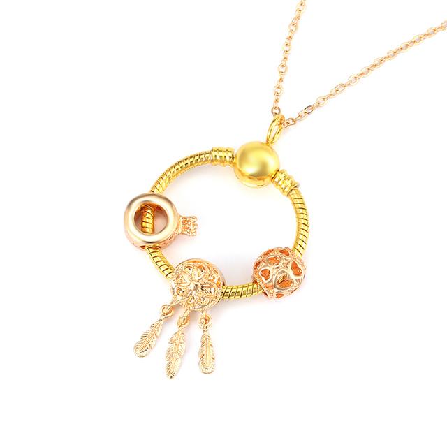 Simple Round Geometric Cubic Zircon Necklace Silver Color Clavicle Chain Union Rainbow Crown Charm Necklace For Women Jewelry