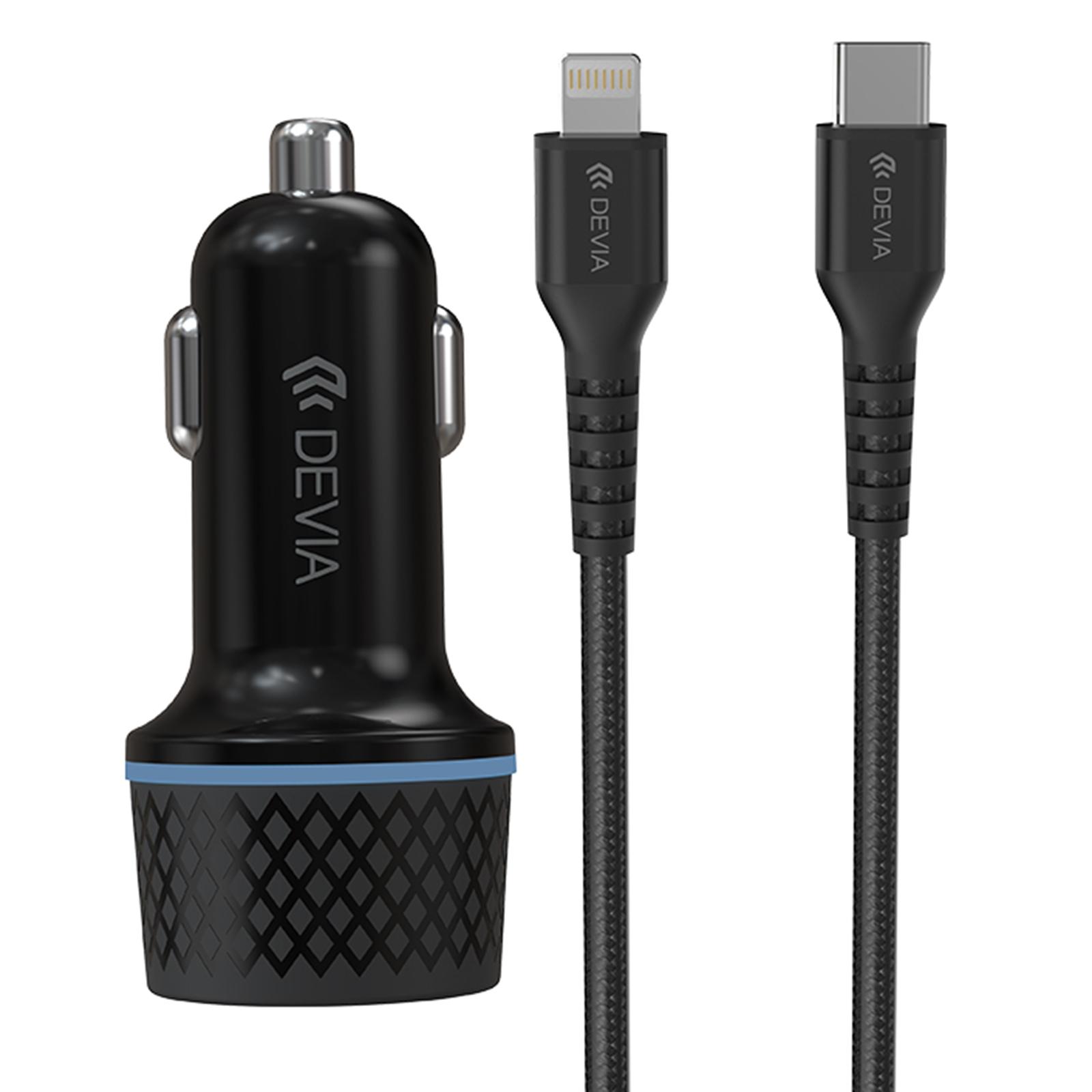 

DEVIA EL144 Extreme Speed Series Car Charger Set PD 30W+QC Fast Charging LED Cigarette Lighter
