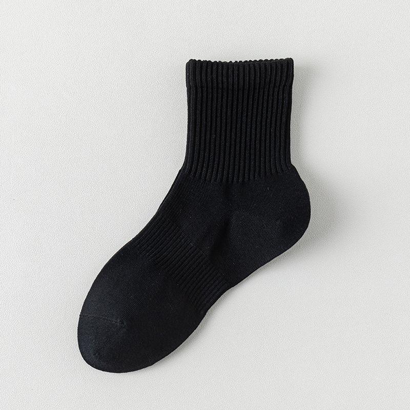 Female Summer Solid Color Cotton Tube Anti Pilling Boneless Seam Head Tube Socks