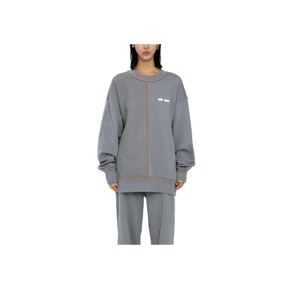 Reebok X Randomevent Solid Color Crew Neck Sweatshirt Unisex Tops Gray HD0306