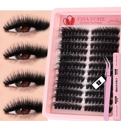 216 Clusters Single Cluster D Curve False Eyelashes Daily Activities 8-16Mmdiy Segmented Grafting Dense Hair