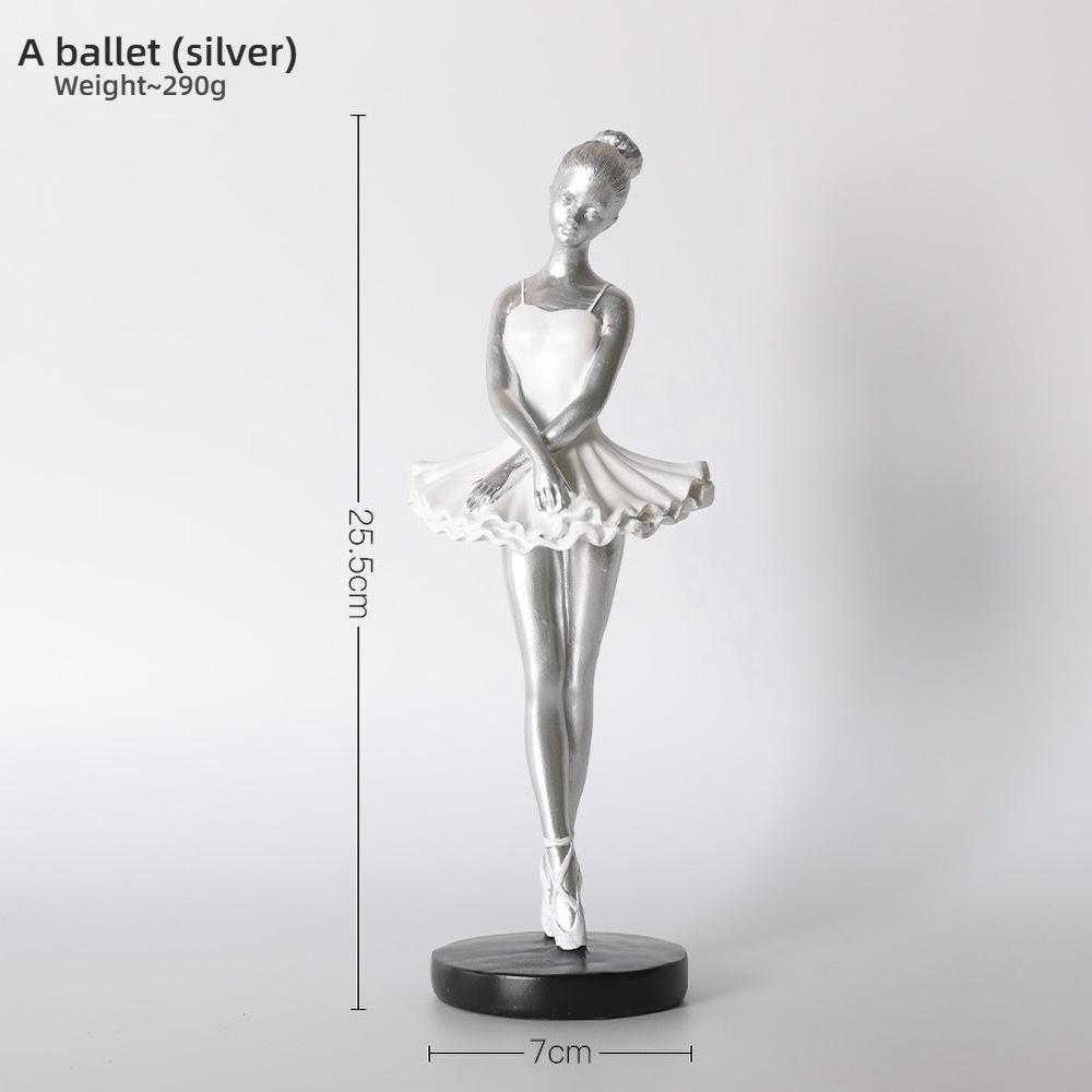 Ballet Girl Resin Statue - Cute Dancer Figurine for Children's Room Decor, Birthday Gift, Ballet Lover Collectible Art