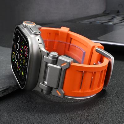 Rubber Band for Apple Watch Ultra 3 2 49mm Silicone Strap Luxury Sports Bracelet for Iwatch Series 11 10 9 8 7 6 5 Se 46mm 45 44