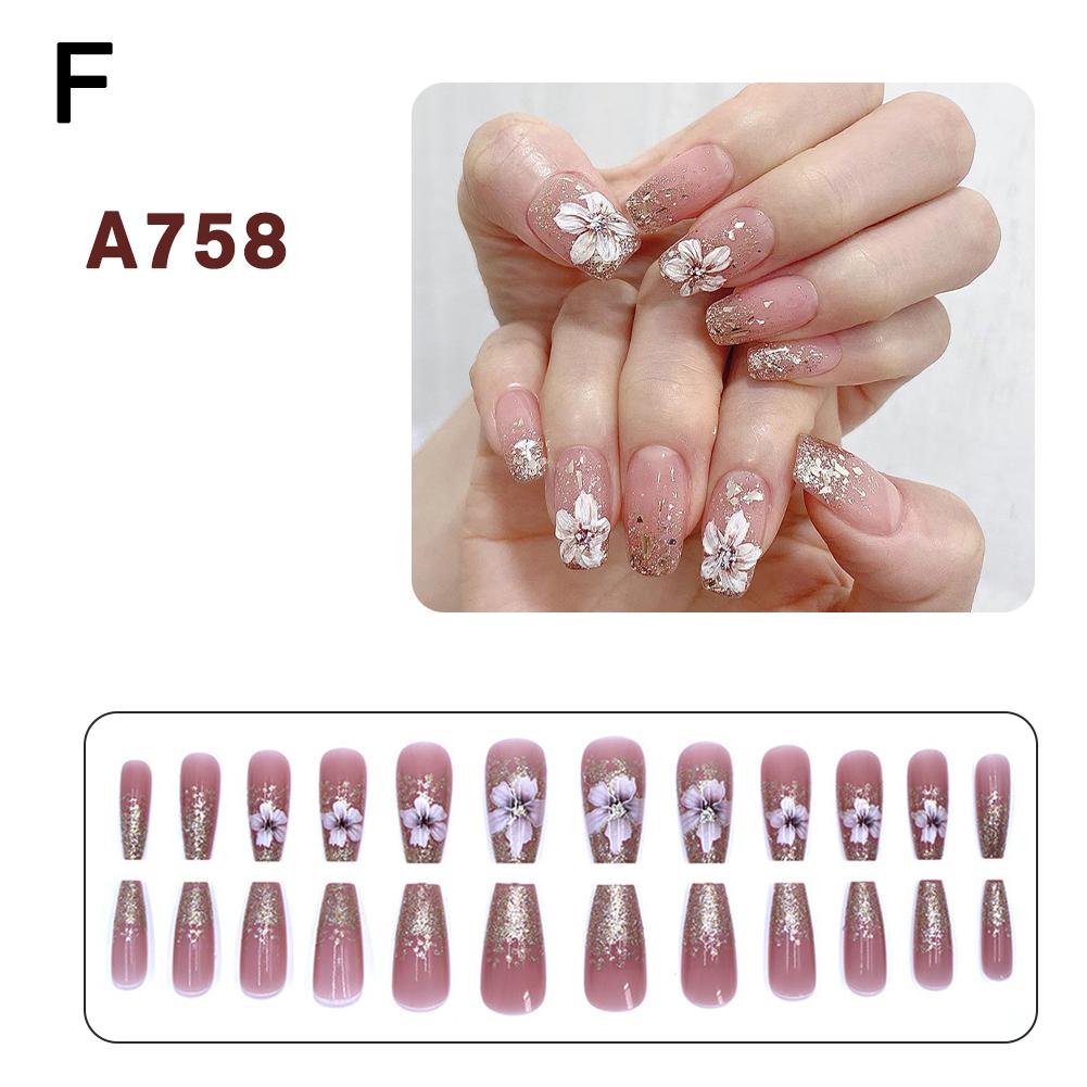 

LANBENA 24Pcs/Box Detachable Butterfly Rhinestone False Tip False Acrylic Cover Decoration Wear T3F7 A758 -one-size