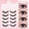 5 Pairs Manga Lashes Eyes Lashes Soft Natural Long Eyelashes Fake Lashes Anime Wispy Strip False Eyelashes Makeup
